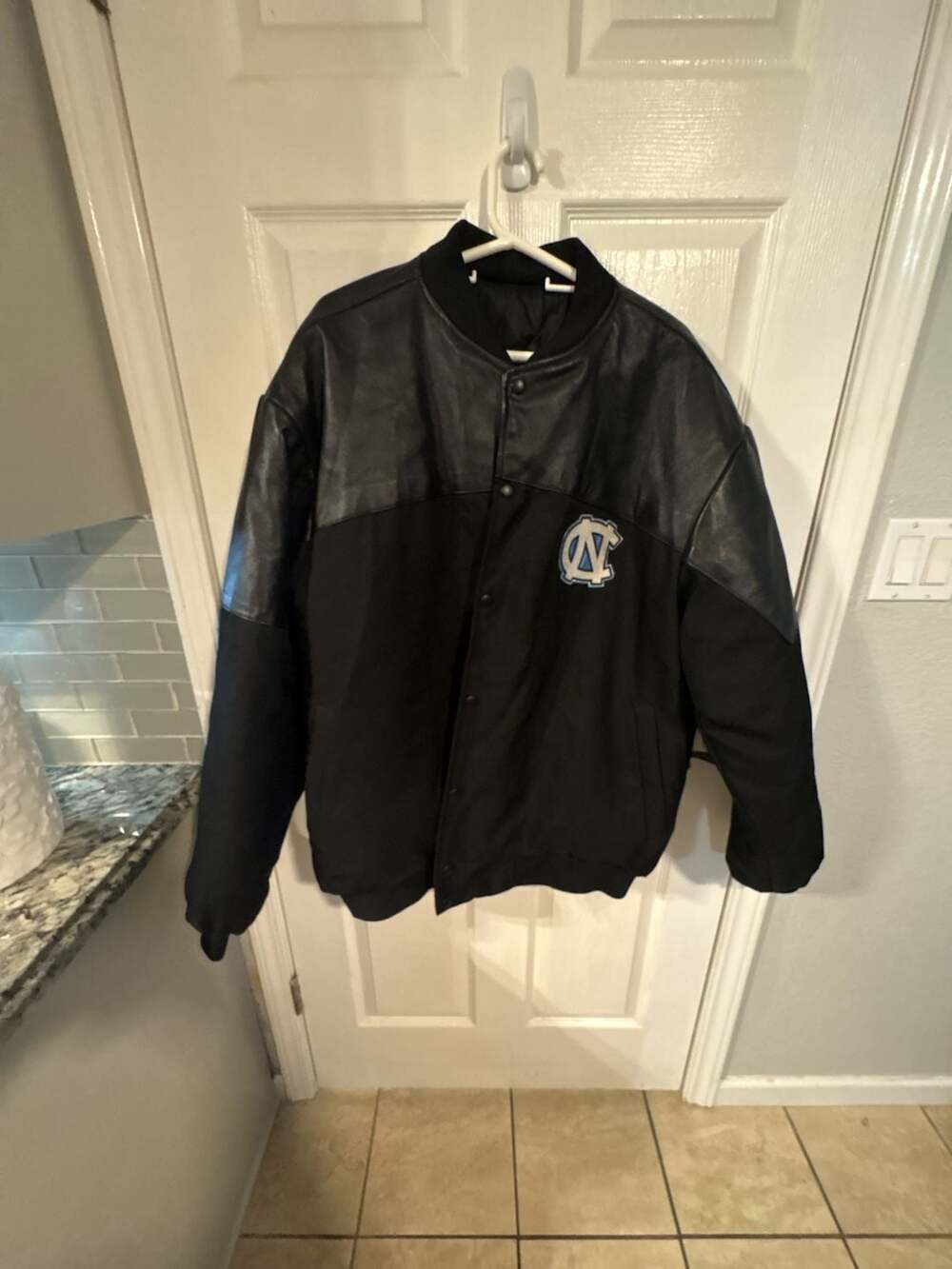 Vintage North Carolina Tar Heels NCAA Leather Varsity Bomber Jacket